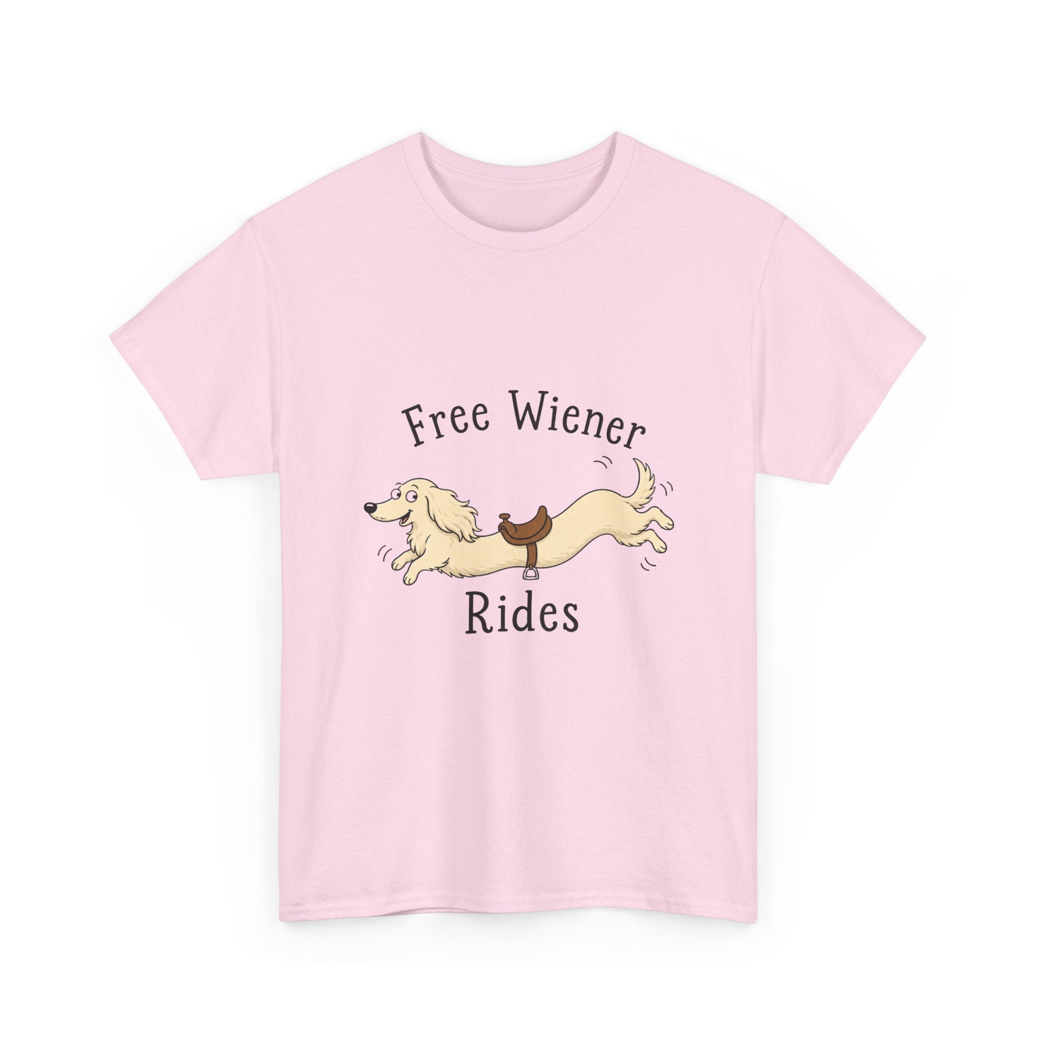 Free Wiener Rides T-Shirt — Funny Dachshund Dog Graphic Tee