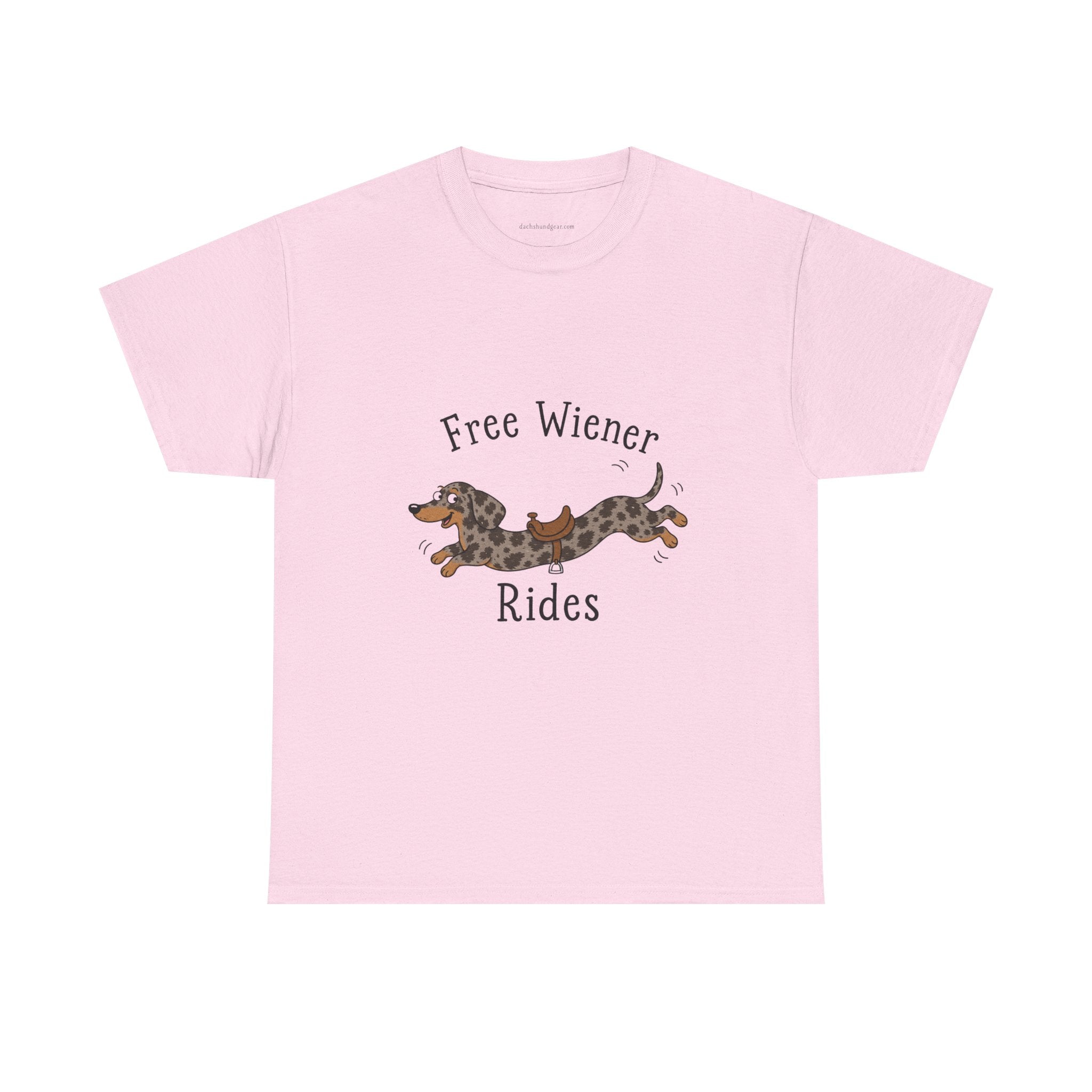 Dachshund 'Free Wiener Rides' T-Shirt Shorthaired Dapple Dachshund