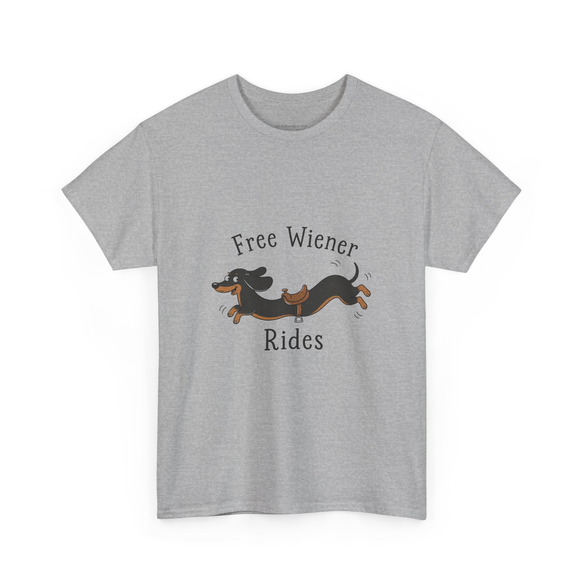Dachshund "Free Wiener Rides" T-Shirt Black and Tan Dachshund