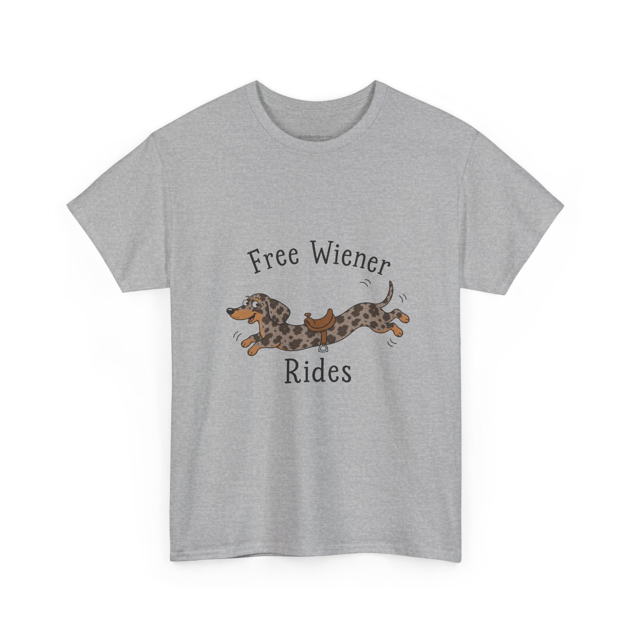 Dachshund 'Free Wiener Rides' T-Shirt Shorthaired Dapple Dachshund
