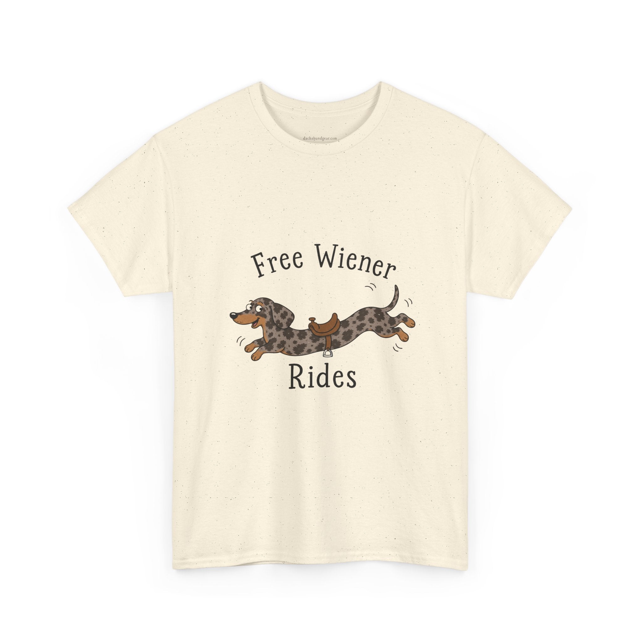 Dachshund 'Free Wiener Rides' T-Shirt Shorthaired Dapple Dachshund