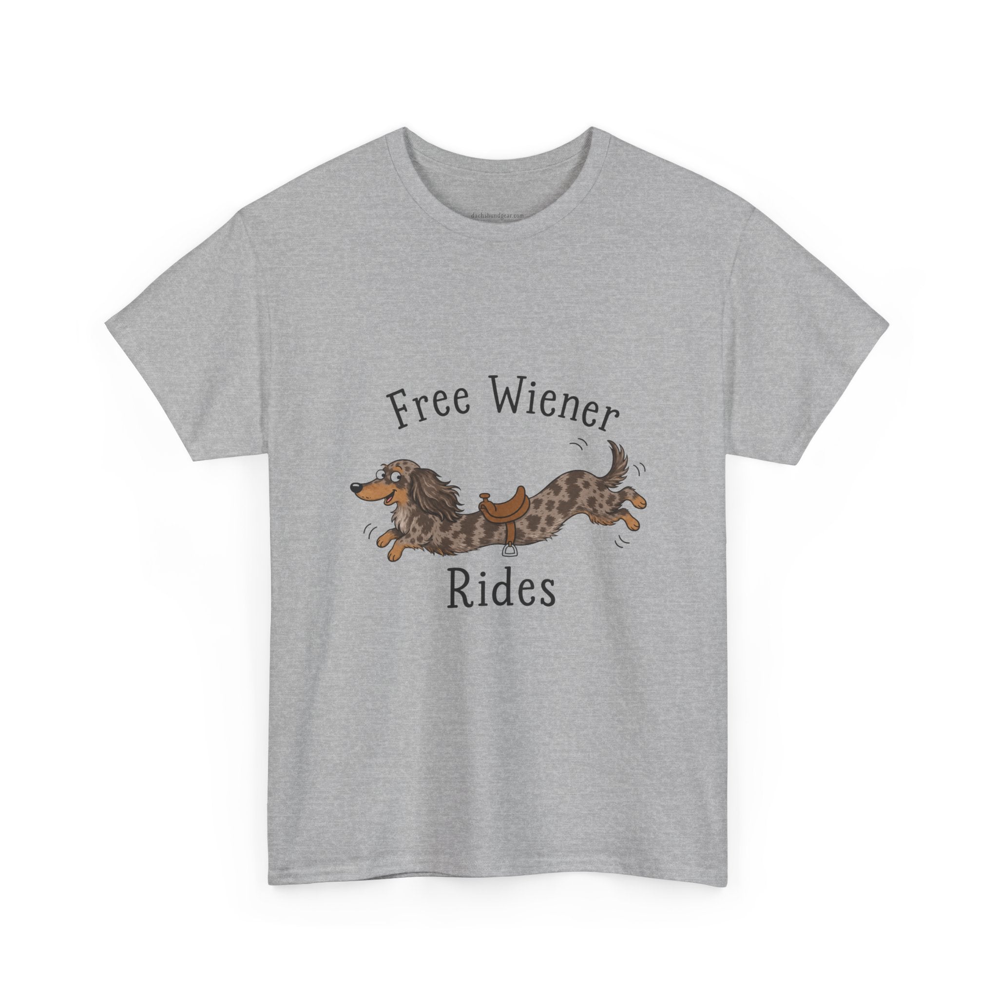 Free Wiener Rides T-Shirt — Dachshund Dog Lover Tee Dappled Dachshund