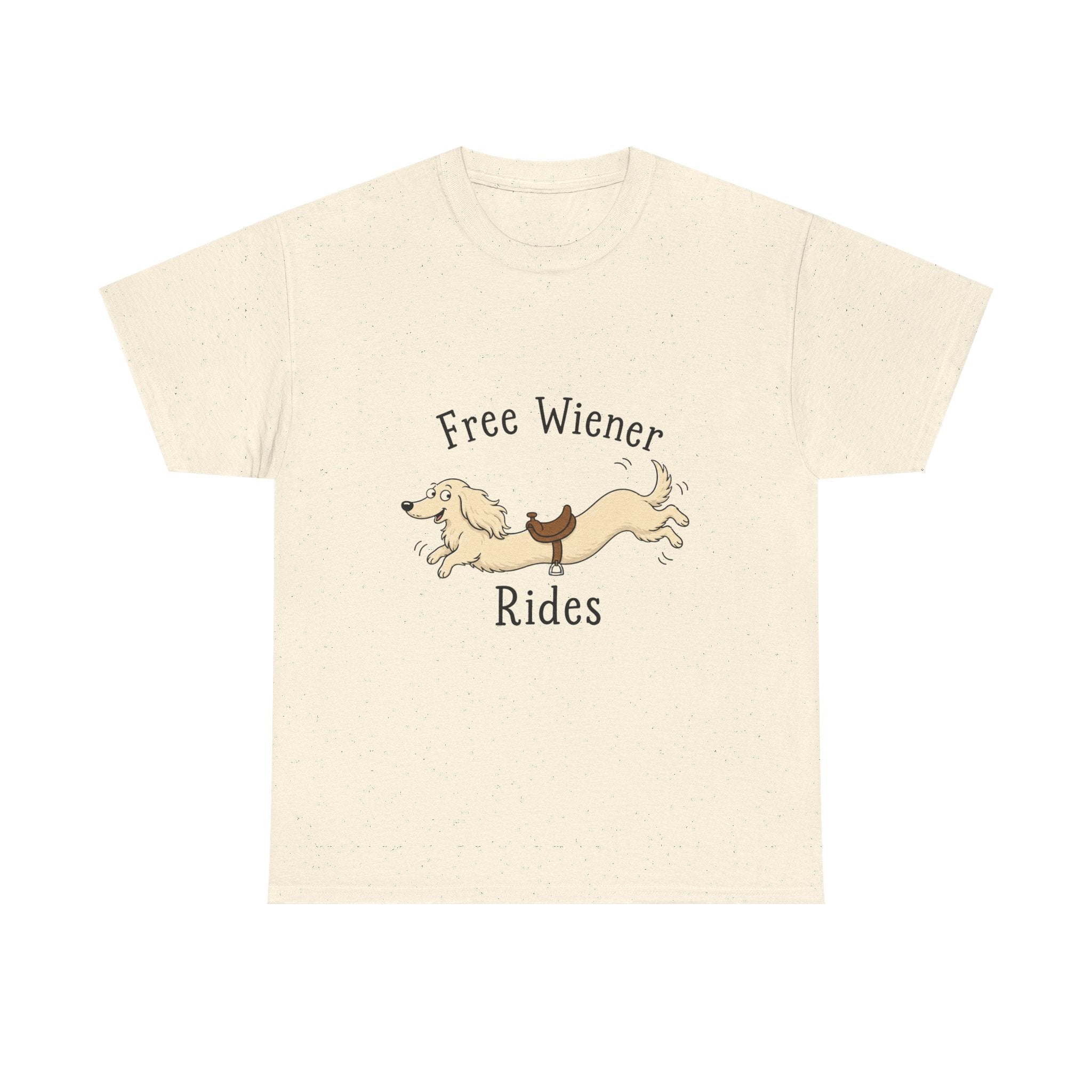 Free Wiener Rides T-Shirt — Funny Dachshund Dog Graphic Tee
