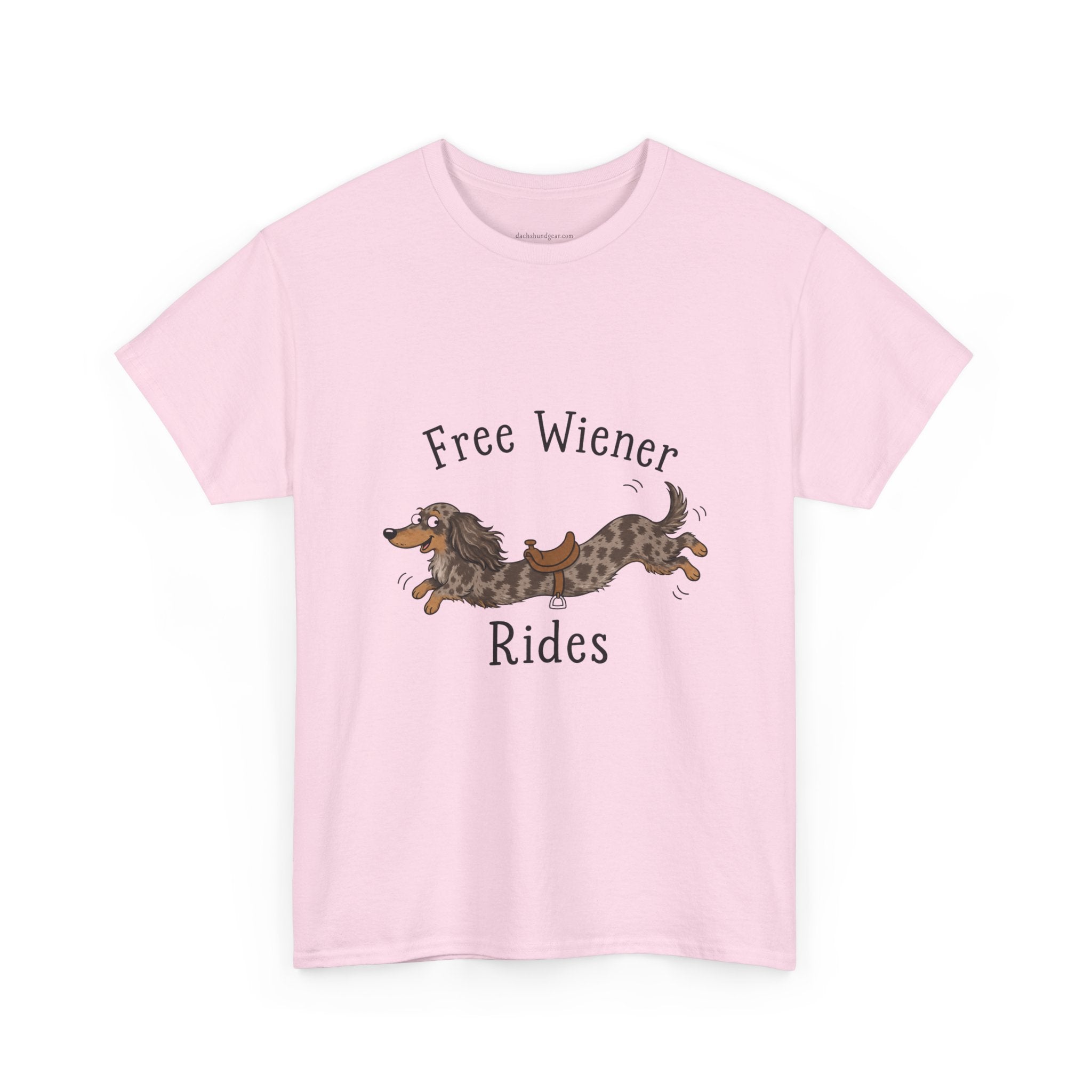 Free Wiener Rides T-Shirt — Dachshund Dog Lover Tee Dappled Dachshund