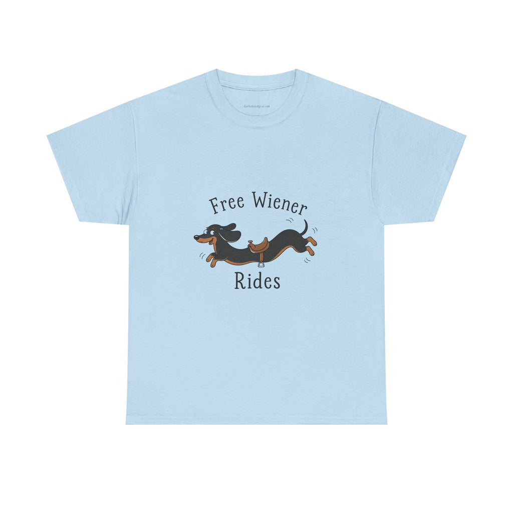 Dachshund "Free Wiener Rides" T-Shirt Black and Tan Dachshund