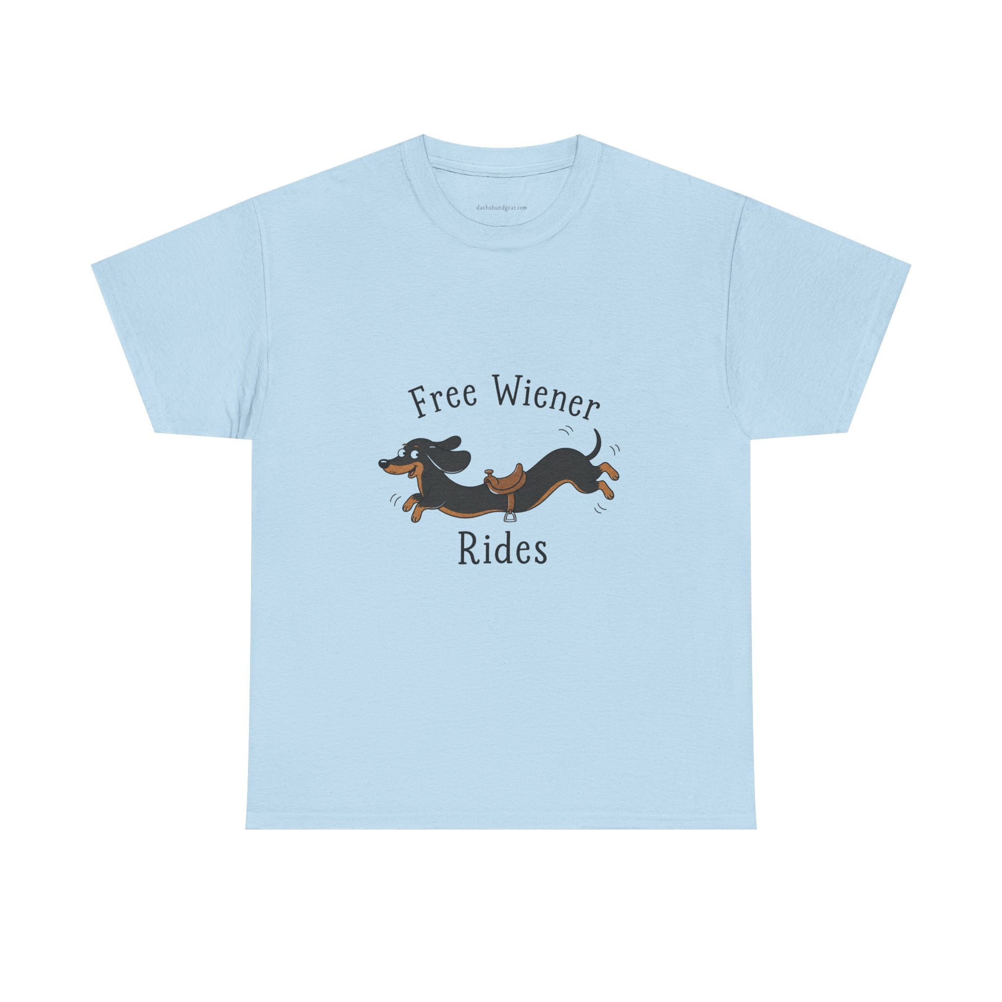 Dachshund "Free Wiener Rides" T-Shirt Black and Tan Dachshund