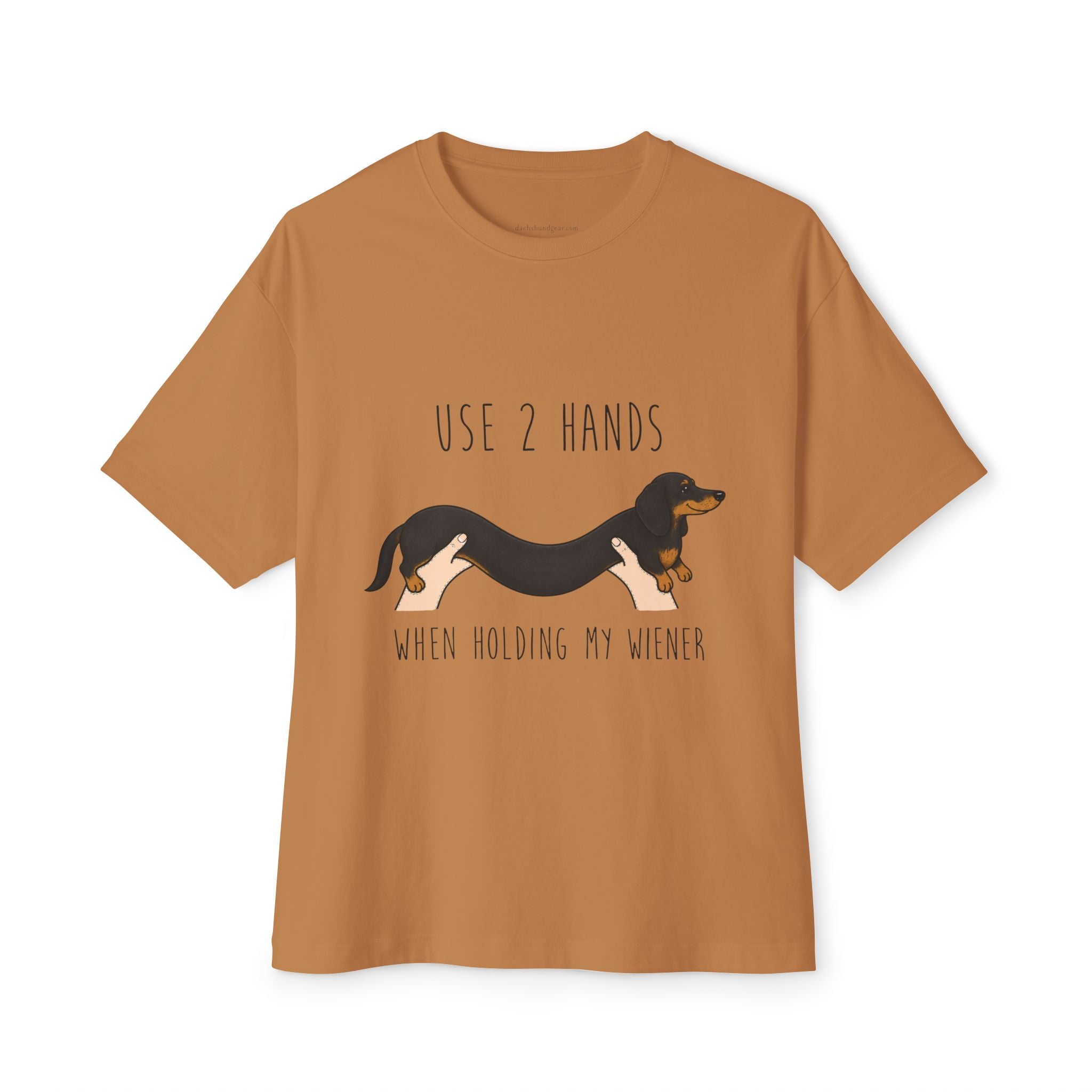 Use 2 Hands Dachshund Heavyweight Boxy Tee