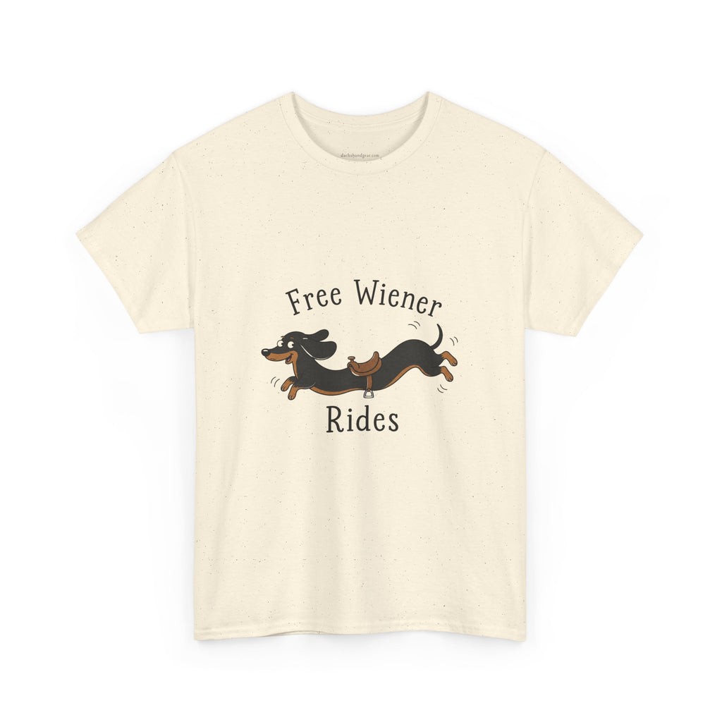 Dachshund "Free Wiener Rides" T-Shirt Black and Tan Dachshund