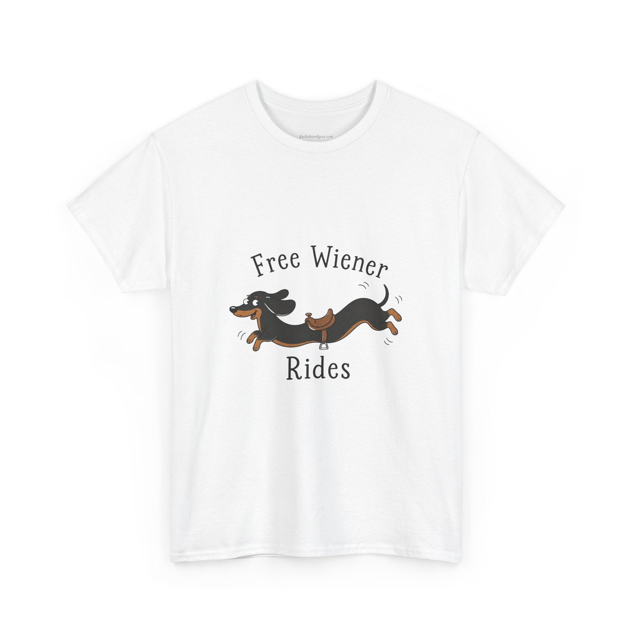 Dachshund "Free Wiener Rides" T-Shirt Black and Tan Dachshund
