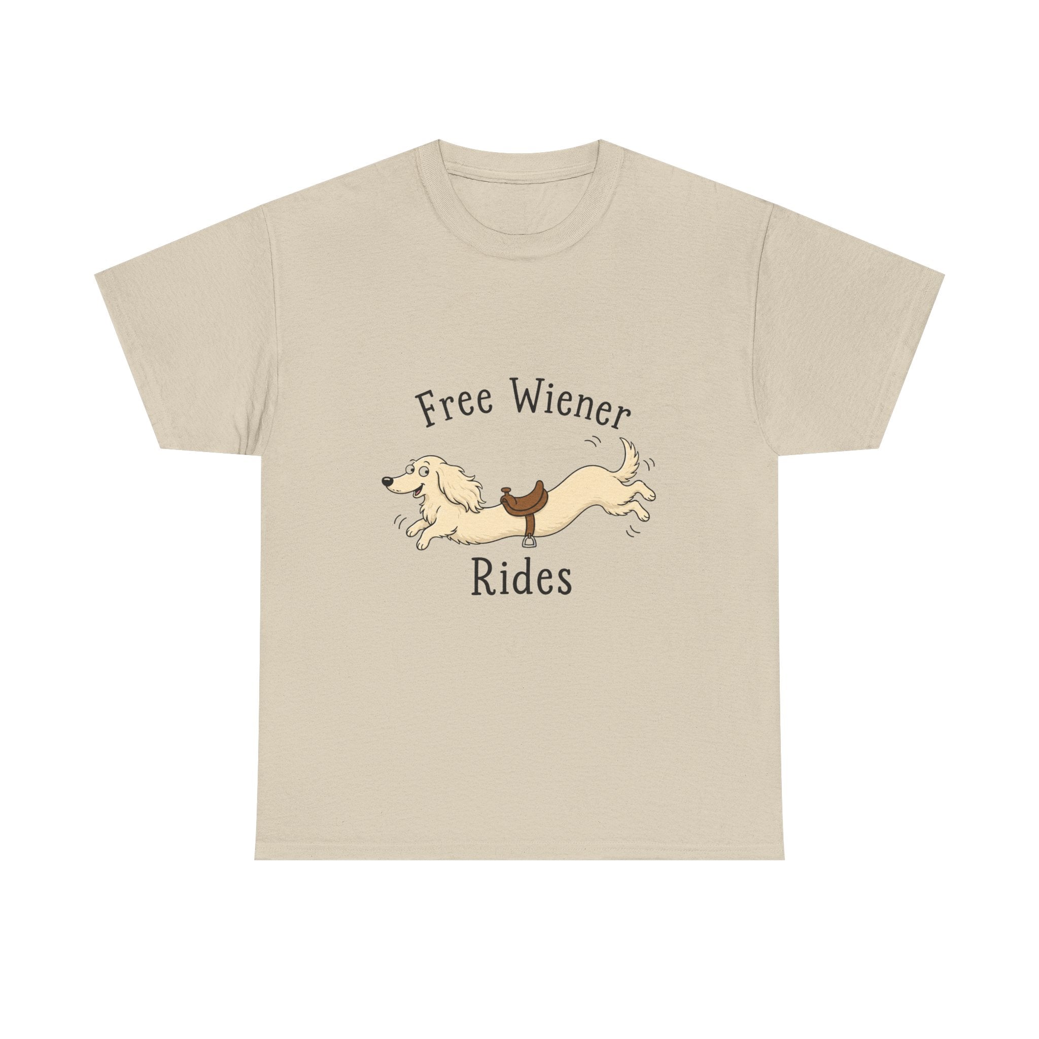 Free Wiener Rides T-Shirt — Funny Dachshund Dog Graphic Tee
