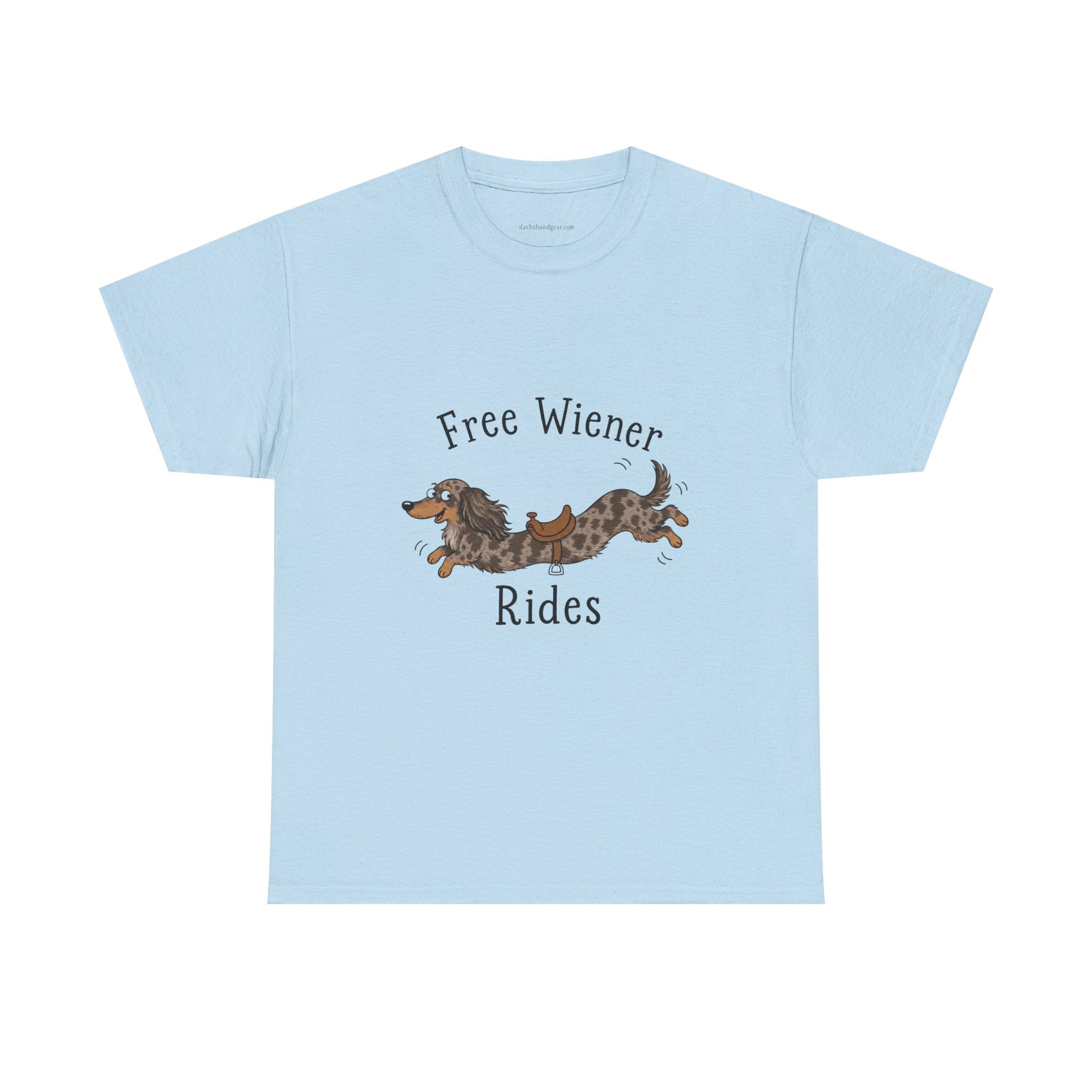 Free Wiener Rides T-Shirt — Dachshund Dog Lover Tee Dappled Dachshund