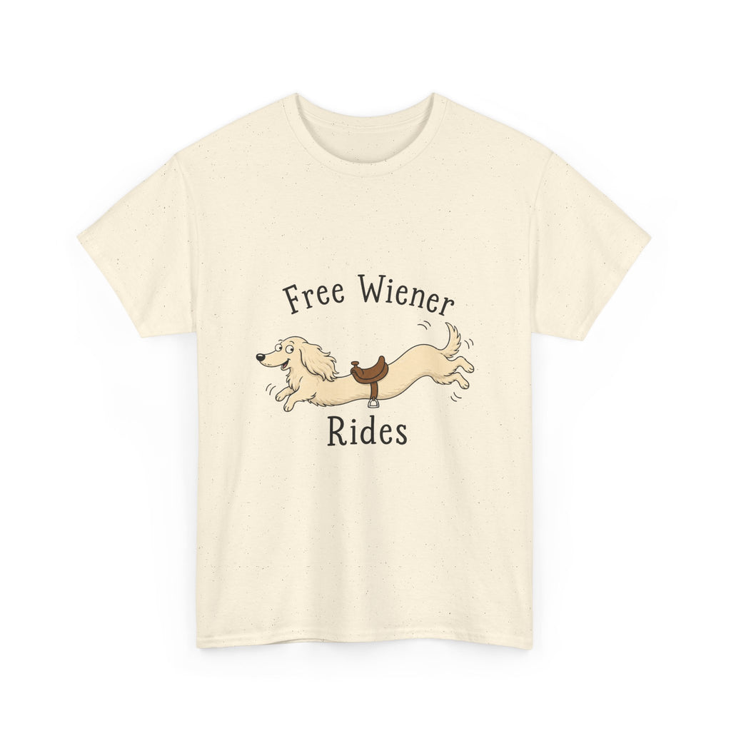 Free Wiener Rides T-Shirt — Funny Dachshund Dog Graphic Tee