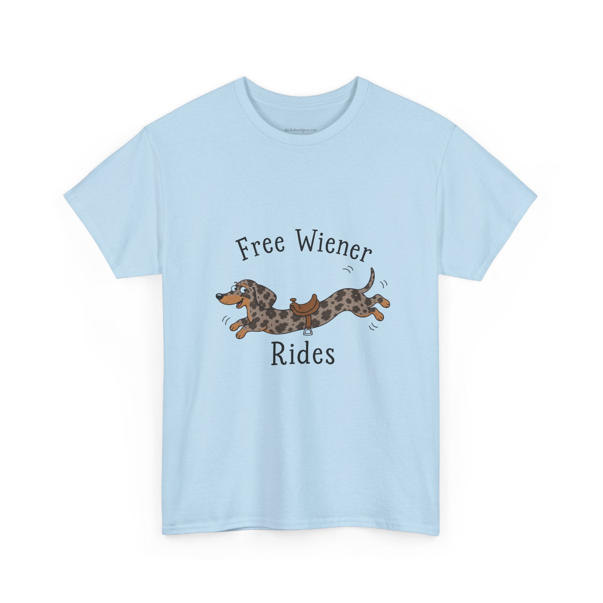 Dachshund 'Free Wiener Rides' T-Shirt Shorthaired Dapple Dachshund