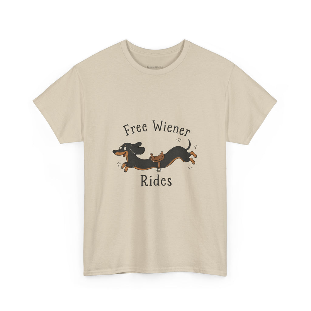 Dachshund "Free Wiener Rides" T-Shirt Black and Tan Dachshund