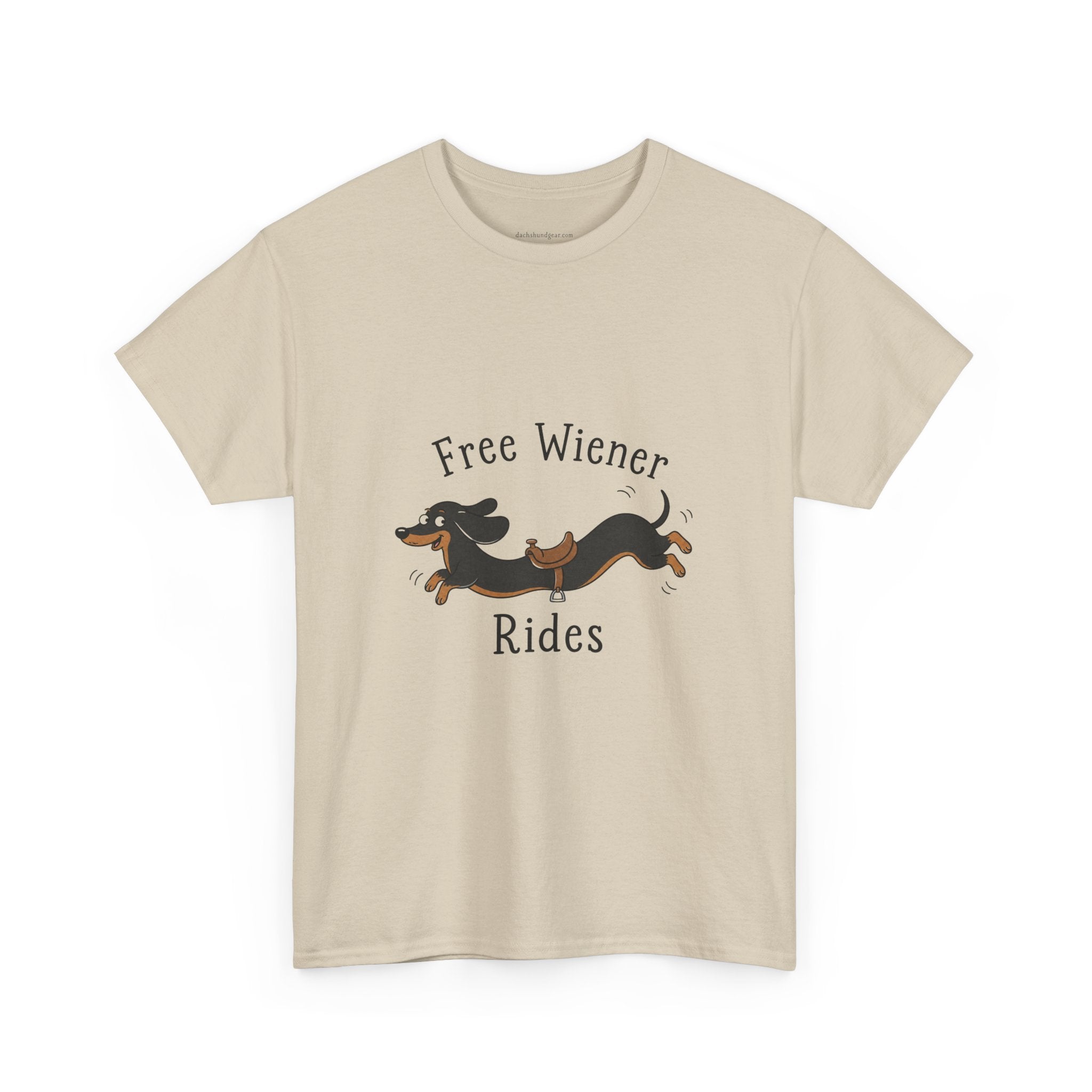 Dachshund "Free Wiener Rides" T-Shirt Black and Tan Dachshund