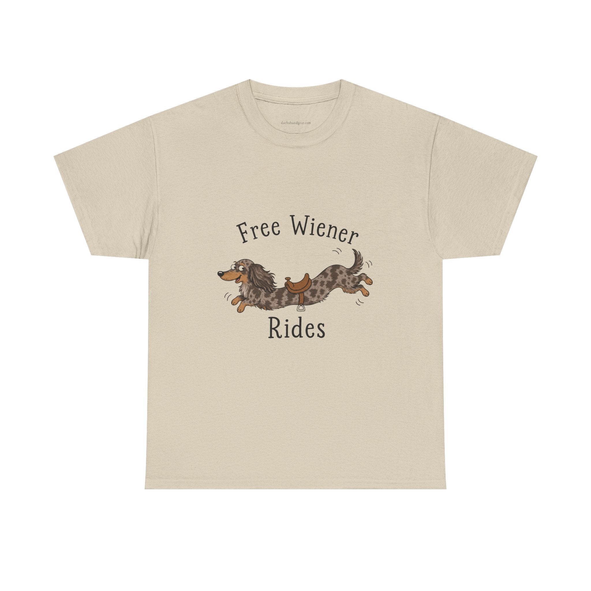 Free Wiener Rides T-Shirt — Dachshund Dog Lover Tee Dappled Dachshund