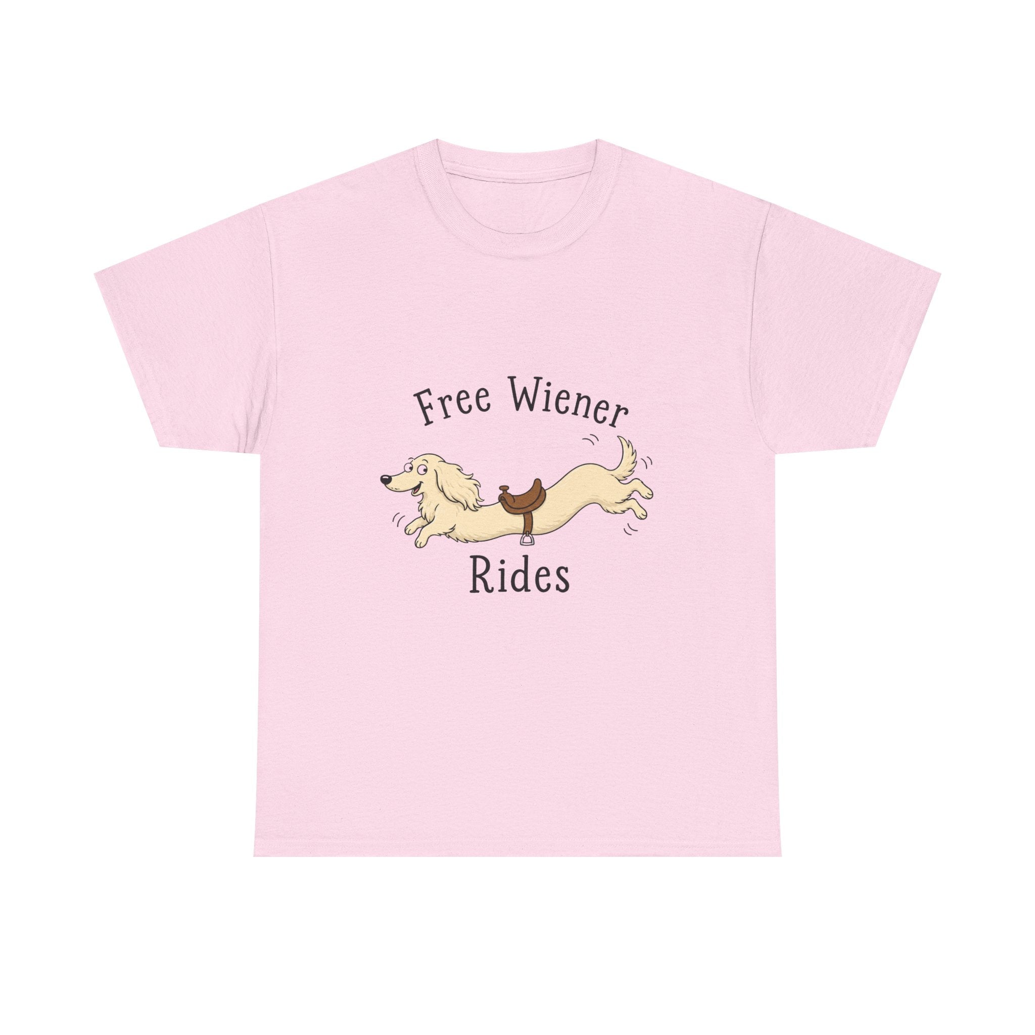 Free Wiener Rides T-Shirt — Funny Dachshund Dog Graphic Tee