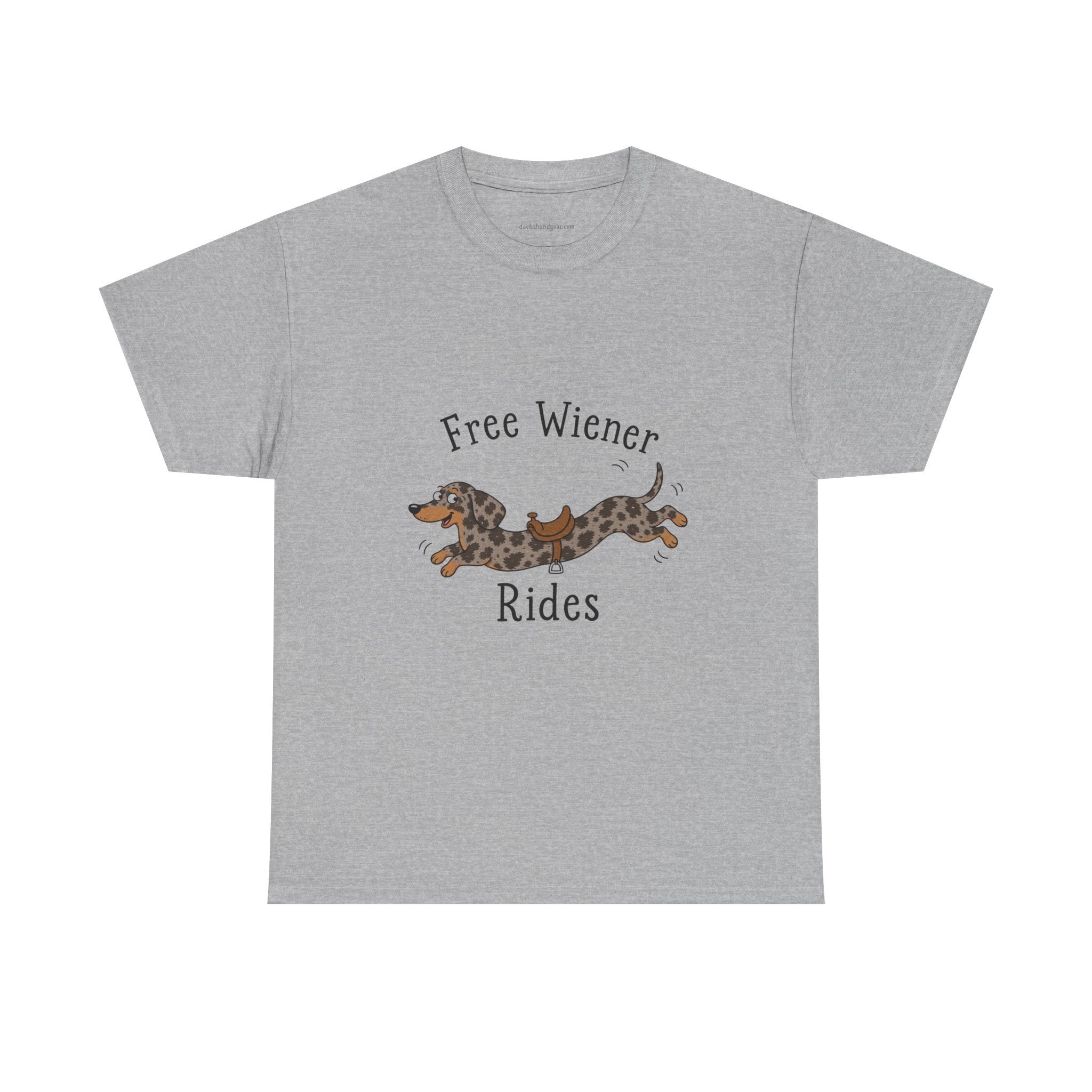 Dachshund 'Free Wiener Rides' T-Shirt Shorthaired Dapple Dachshund