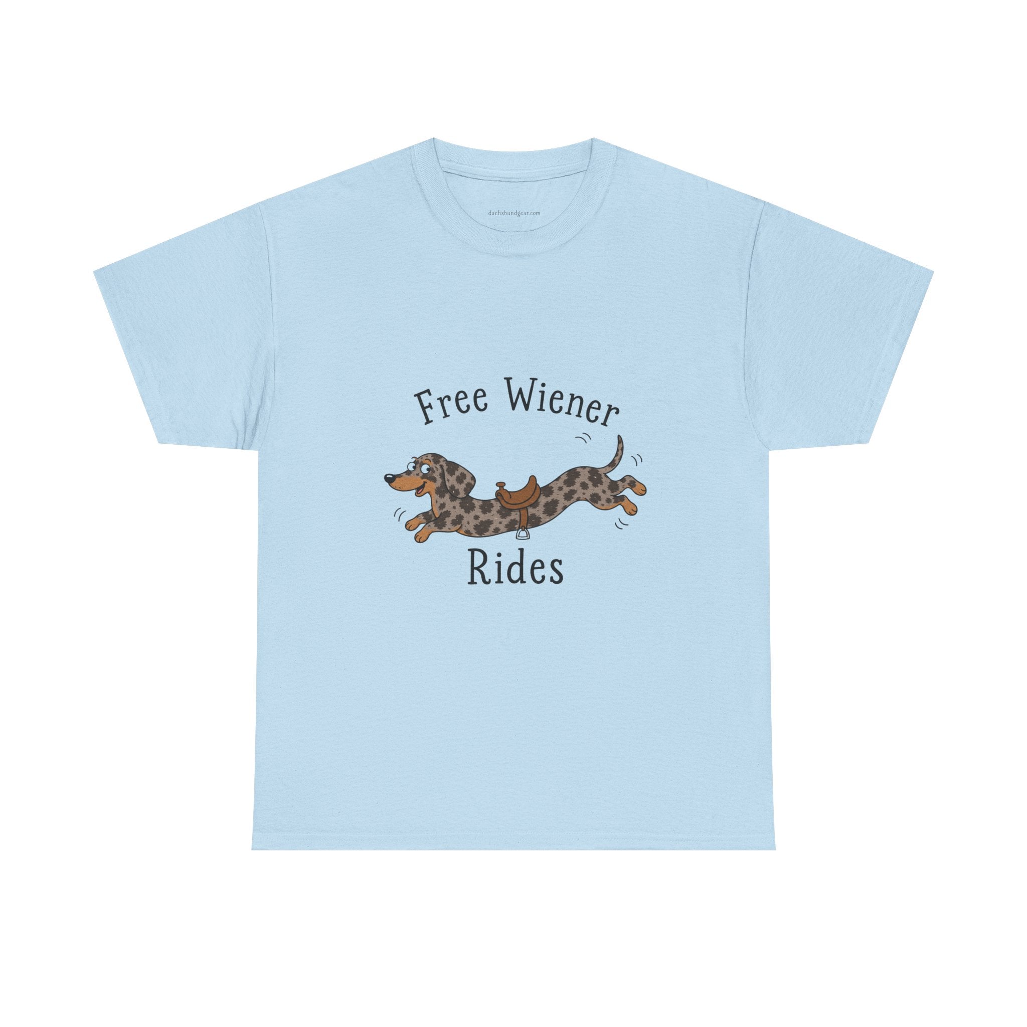 Dachshund 'Free Wiener Rides' T-Shirt Shorthaired Dapple Dachshund