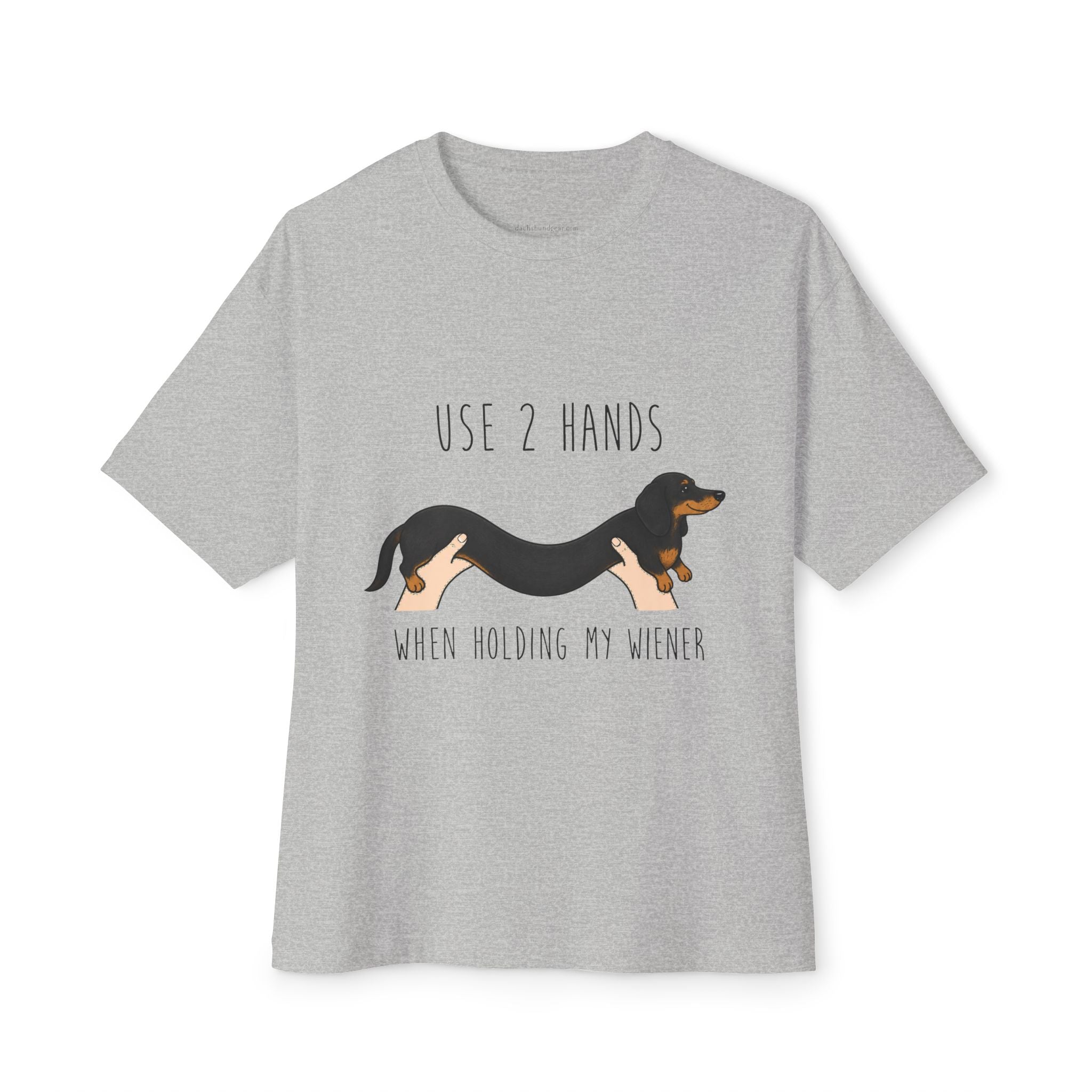 Use 2 Hands Dachshund Heavyweight Boxy Tee