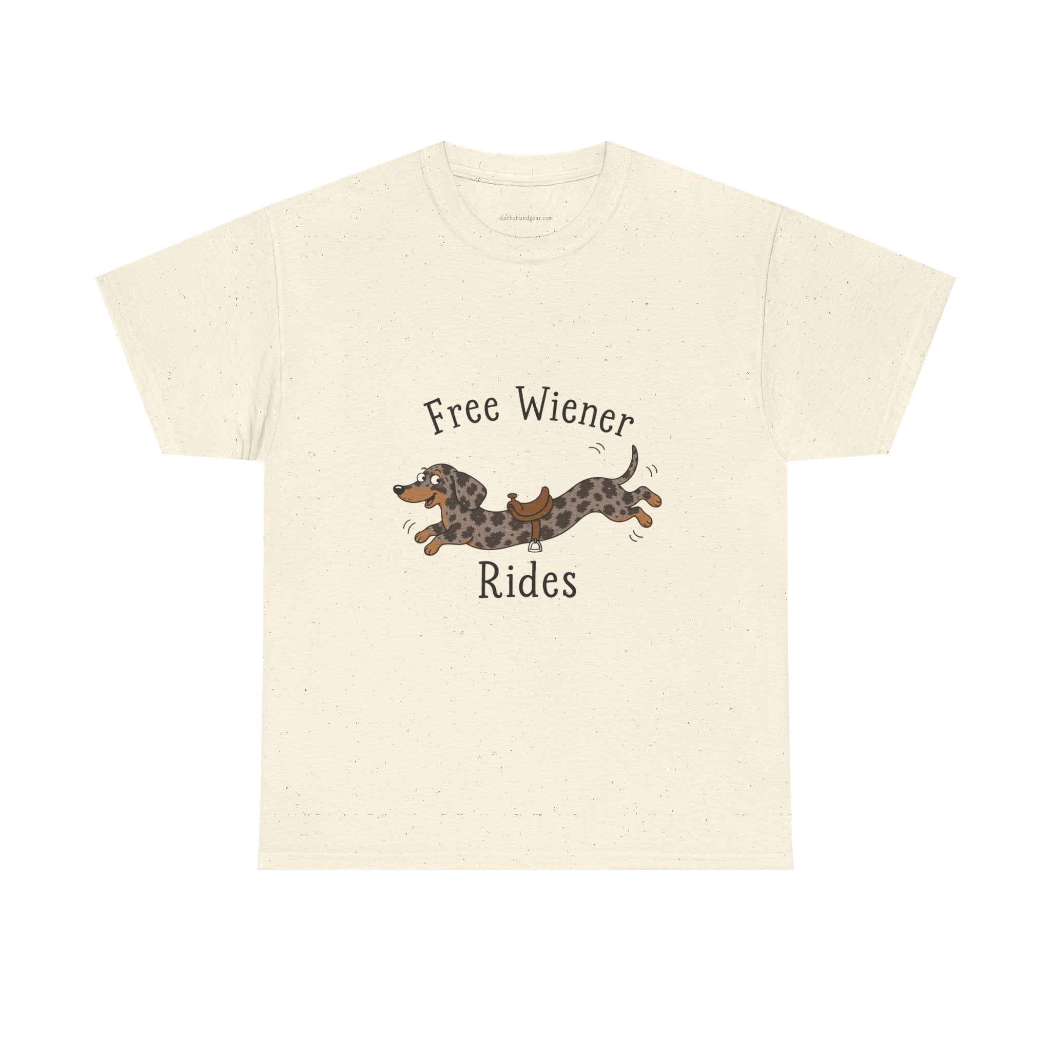 Dachshund 'Free Wiener Rides' T-Shirt Shorthaired Dapple Dachshund