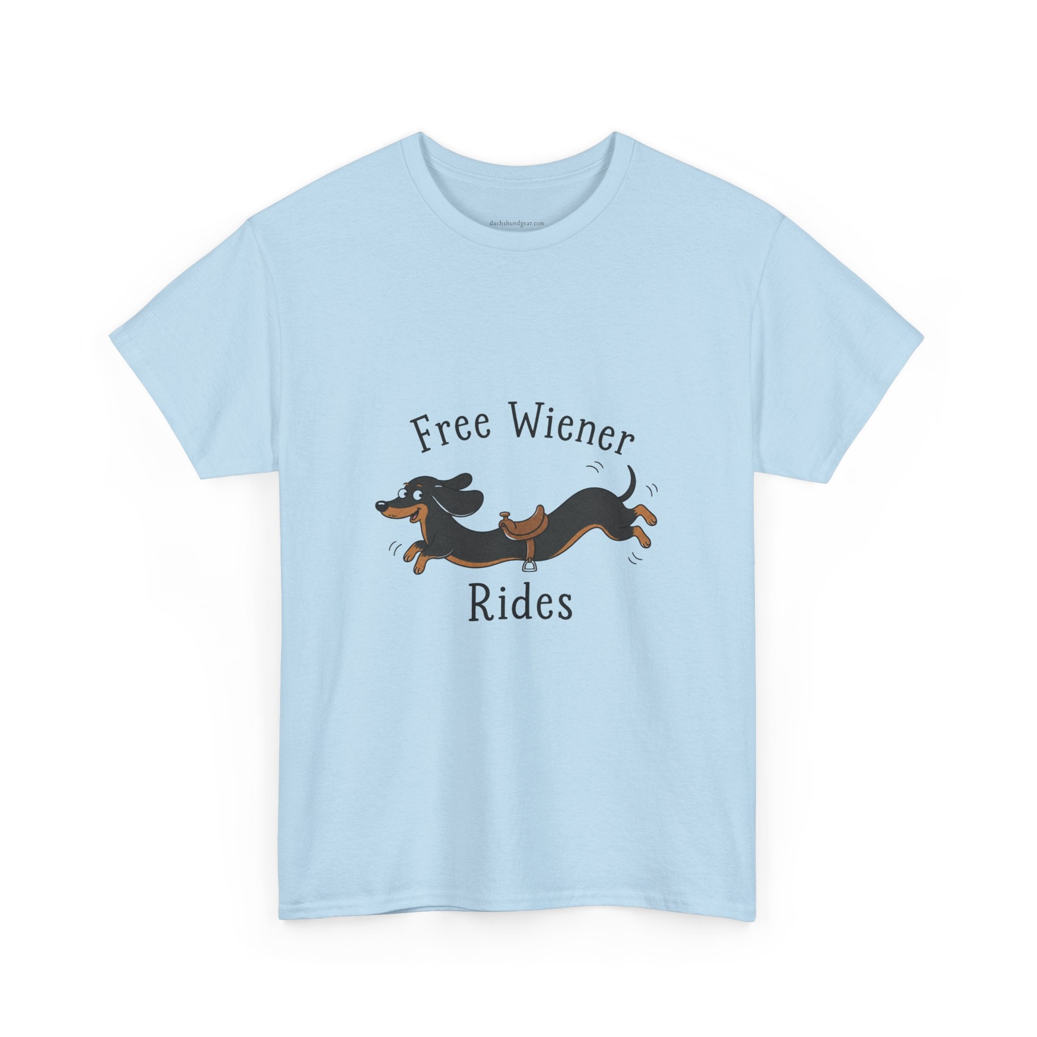 Dachshund "Free Wiener Rides" T-Shirt Black and Tan Dachshund