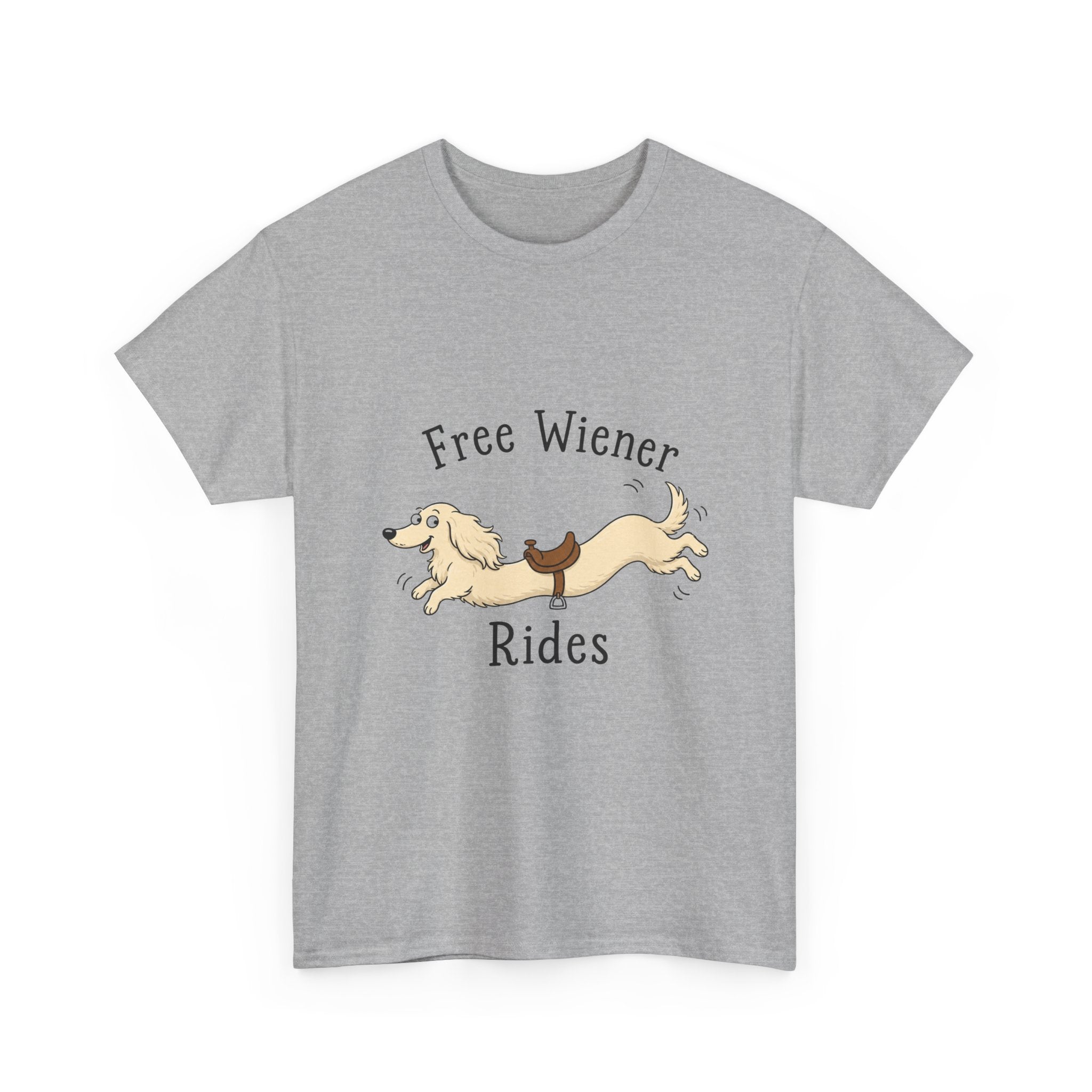 Free Wiener Rides T-Shirt — Funny Dachshund Dog Graphic Tee