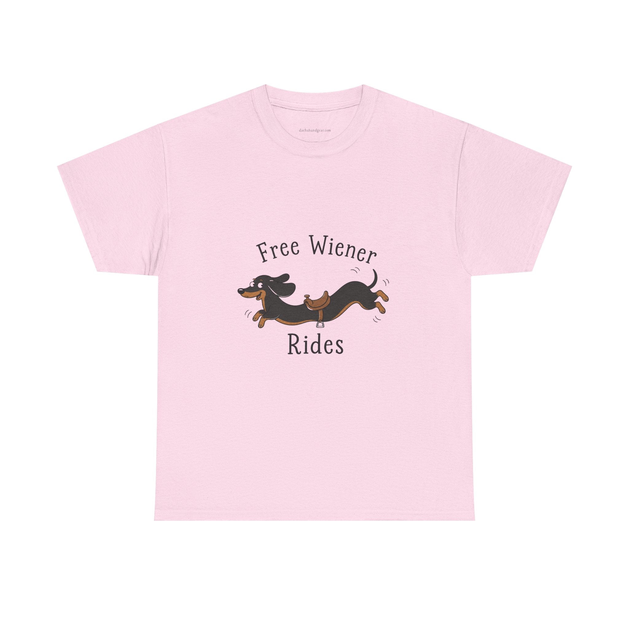 Dachshund "Free Wiener Rides" T-Shirt Black and Tan Dachshund