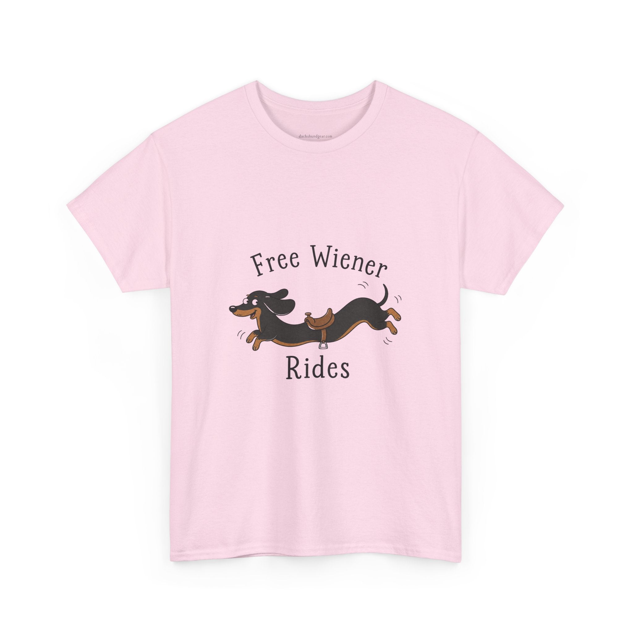 Dachshund "Free Wiener Rides" T-Shirt Black and Tan Dachshund