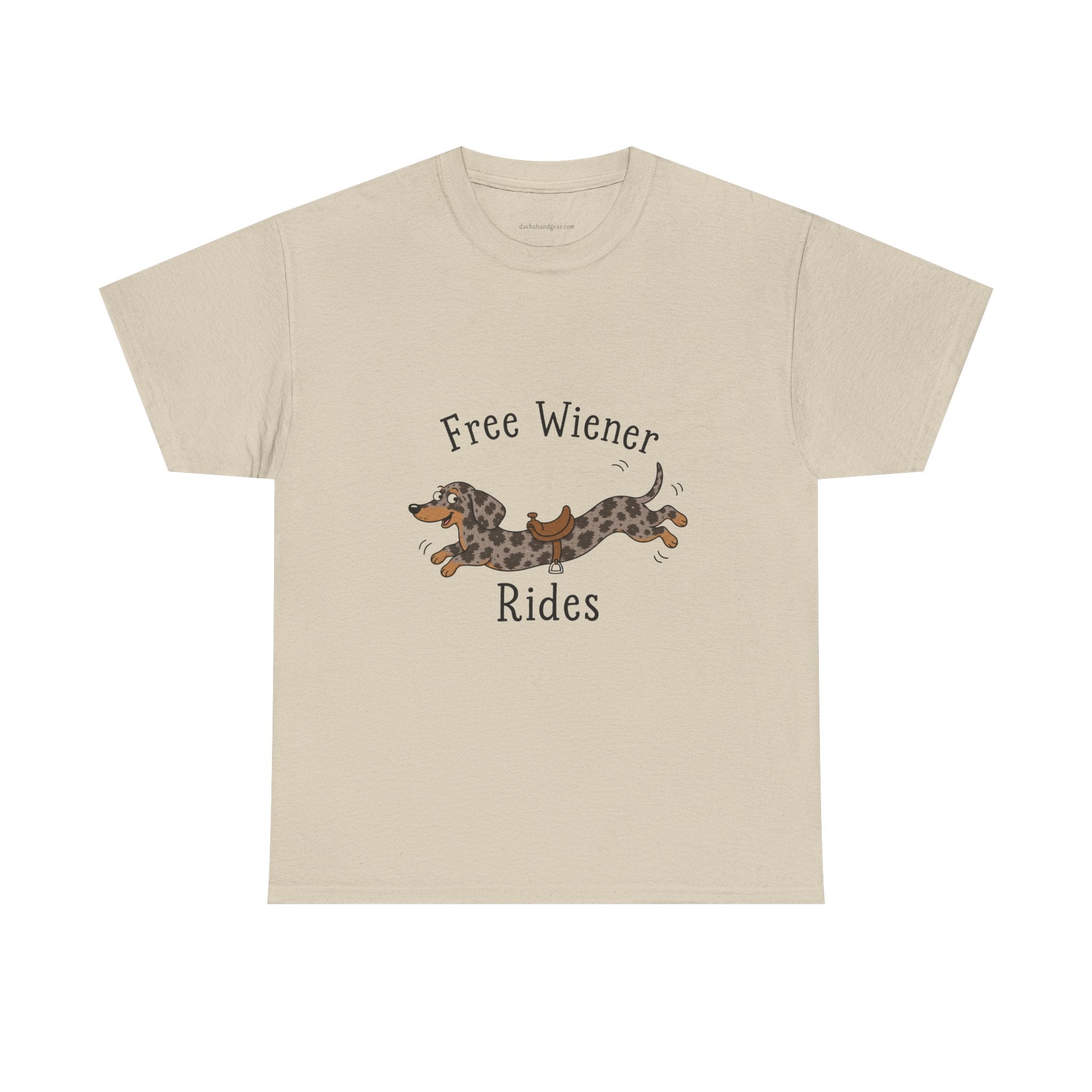 Dachshund 'Free Wiener Rides' T-Shirt Shorthaired Dapple Dachshund