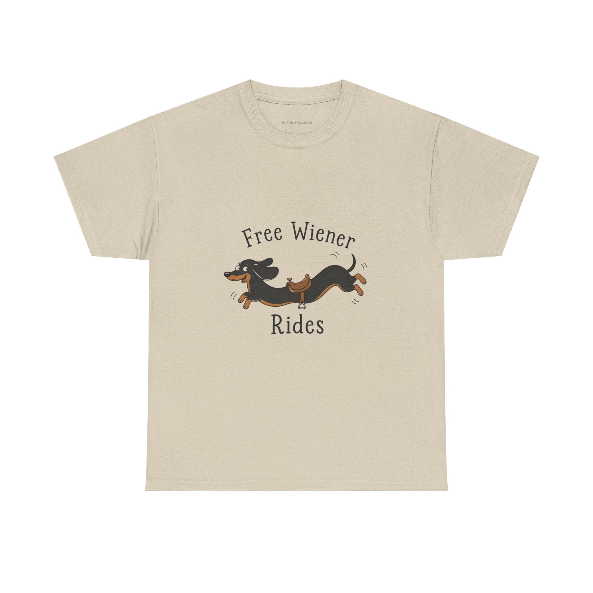 Dachshund "Free Wiener Rides" T-Shirt Black and Tan Dachshund