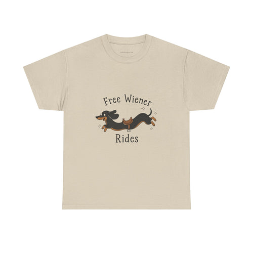 Dachshund "Free Wiener Rides" T-Shirt Black and Tan Dachshund