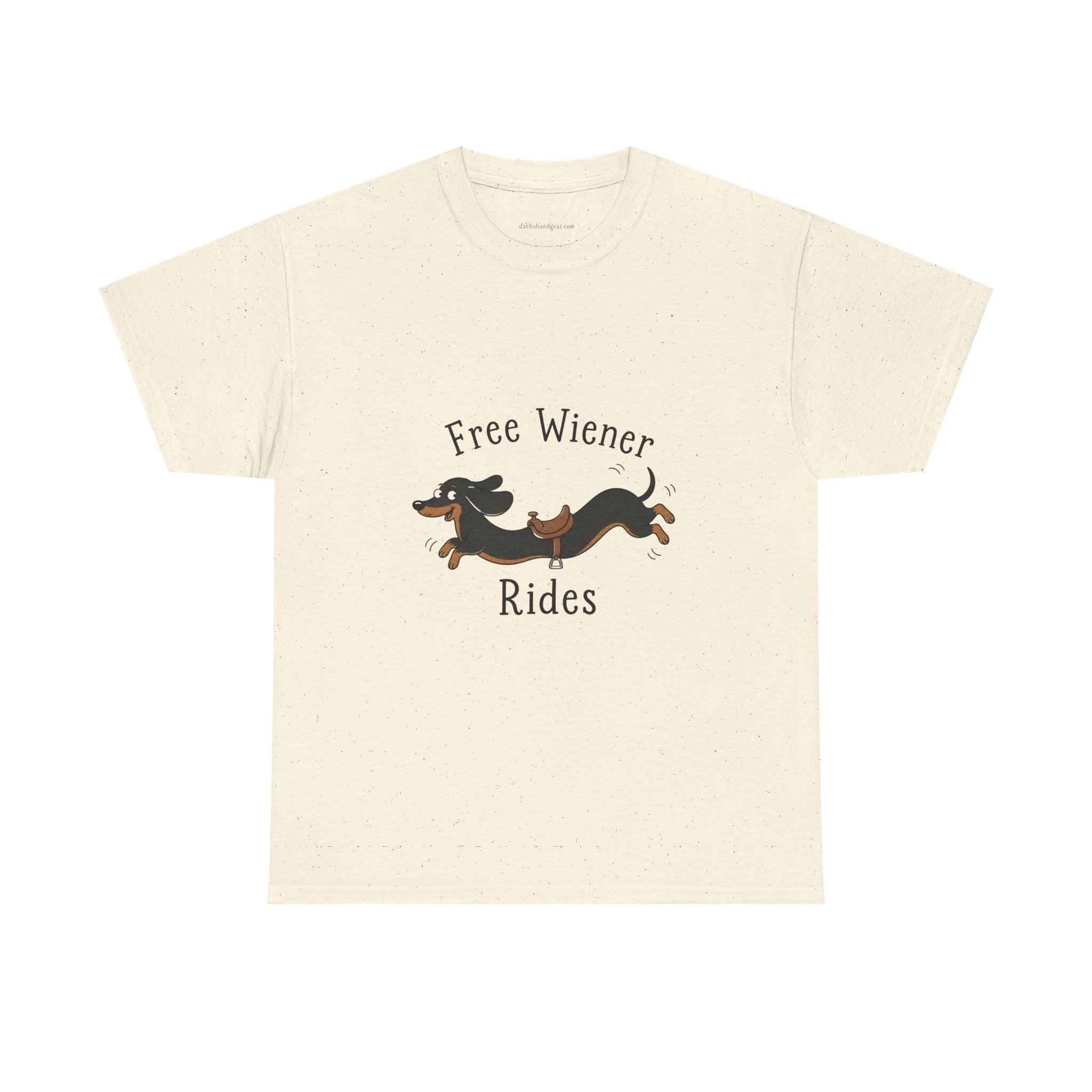 Dachshund "Free Wiener Rides" T-Shirt Black and Tan Dachshund