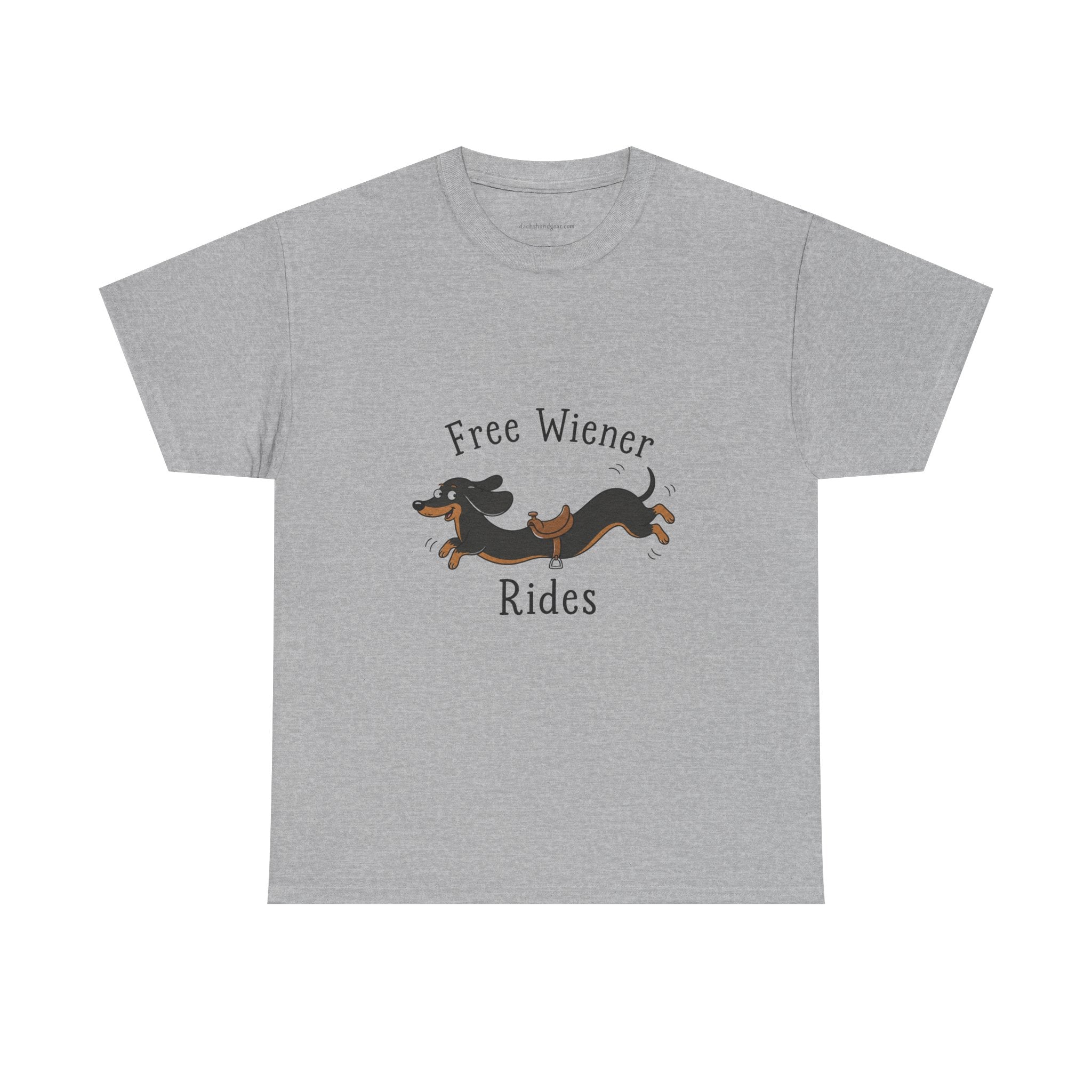 Dachshund "Free Wiener Rides" T-Shirt Black and Tan Dachshund