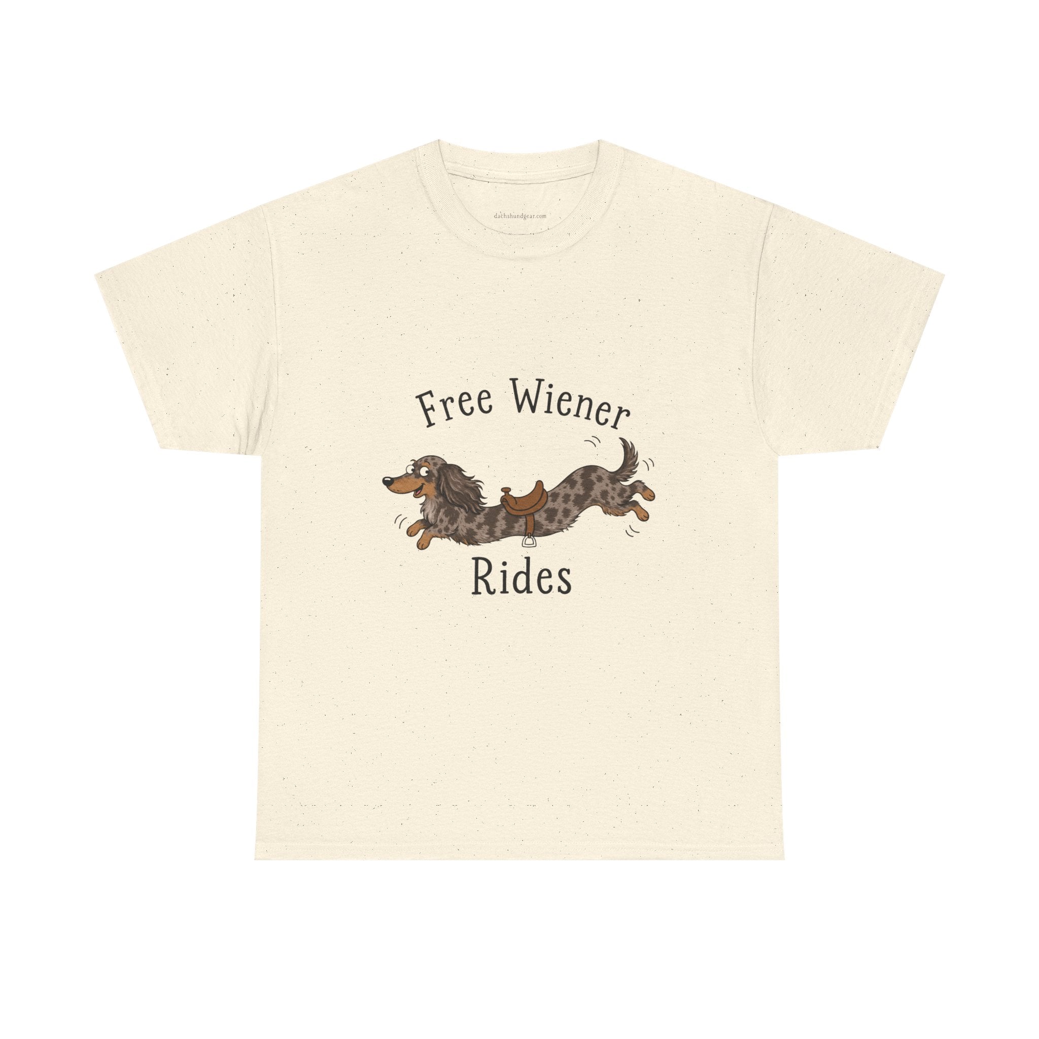 Free Wiener Rides T-Shirt — Dachshund Dog Lover Tee Dappled Dachshund