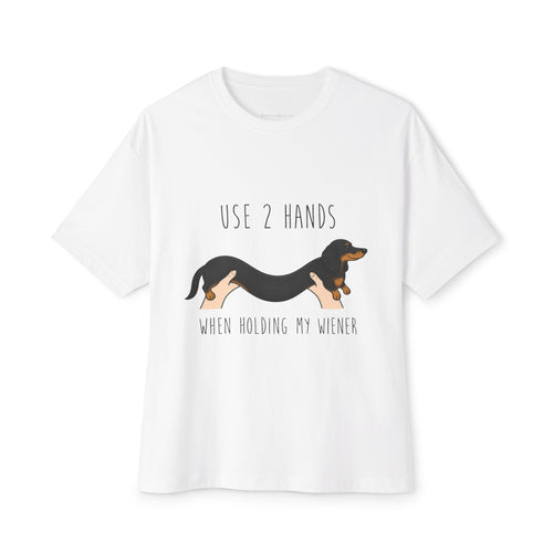 Use 2 Hands Dachshund Heavyweight Boxy Tee