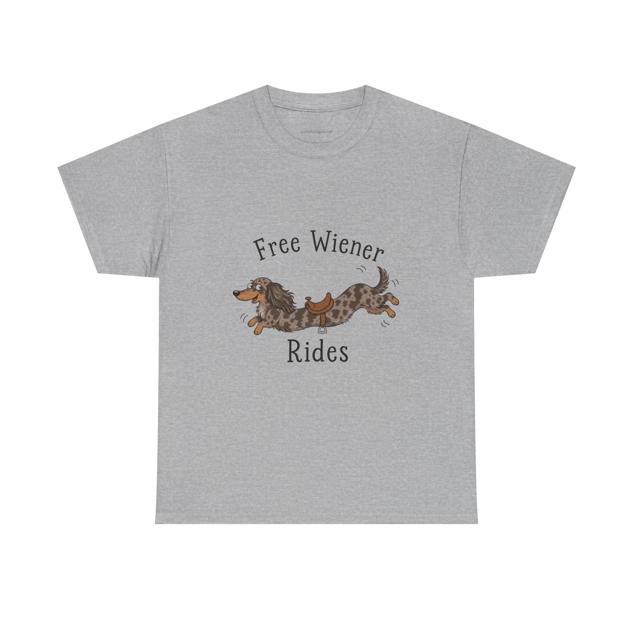Free Wiener Rides T-Shirt — Dachshund Dog Lover Tee Dappled Dachshund