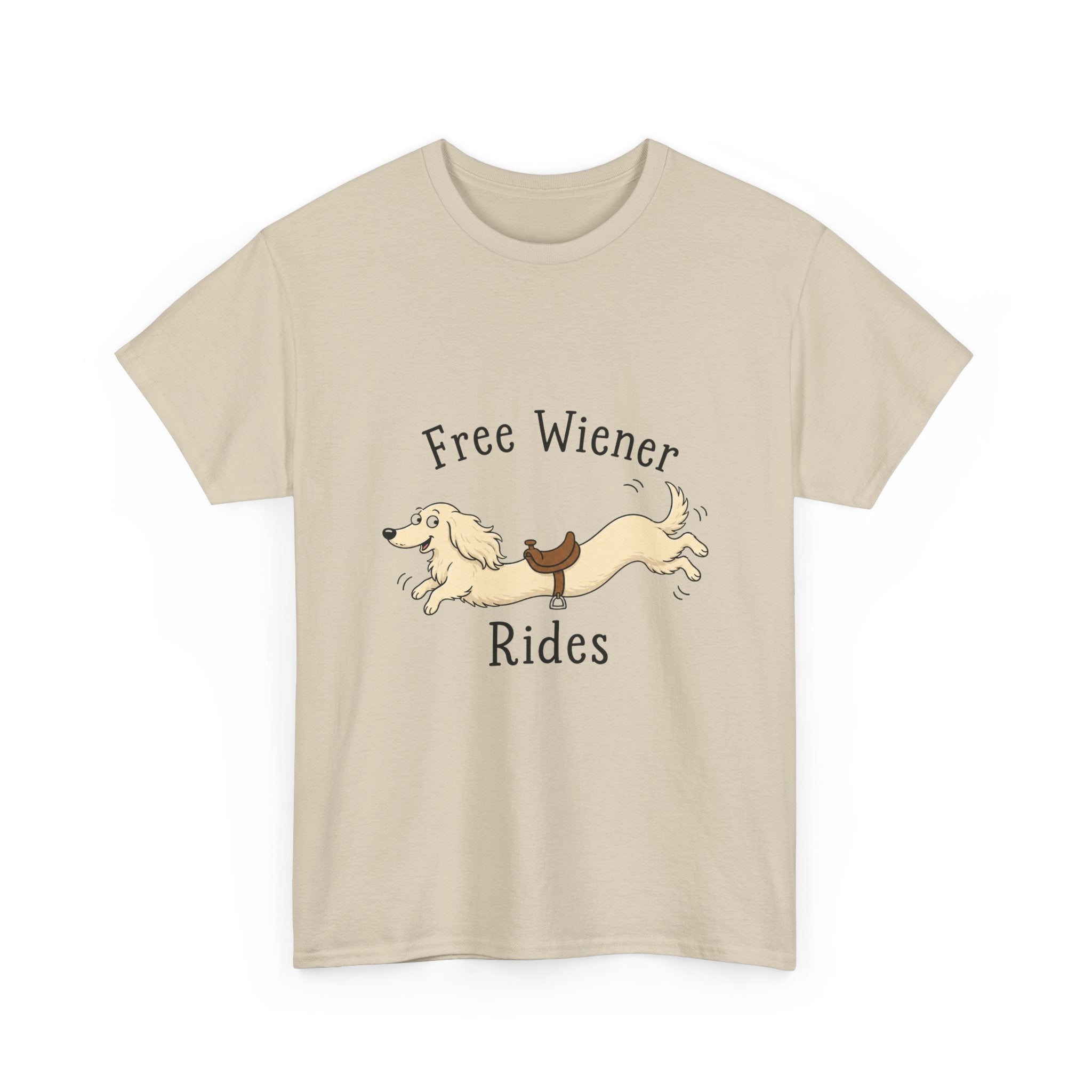 Free Wiener Rides T-Shirt — Funny Dachshund Dog Graphic Tee