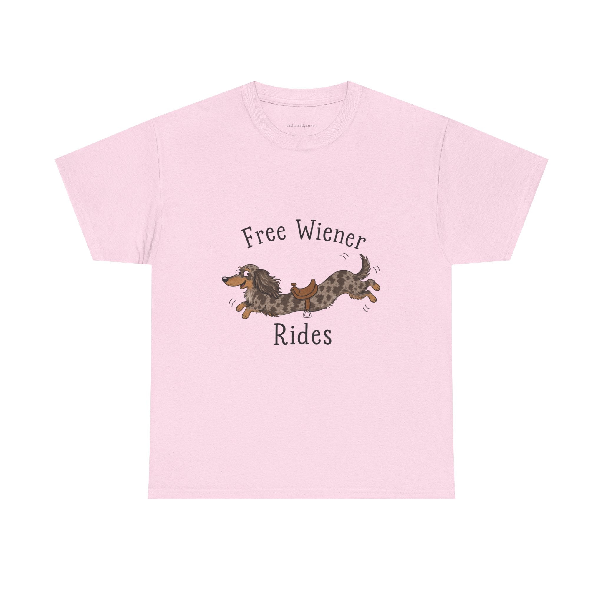 Free Wiener Rides T-Shirt — Dachshund Dog Lover Tee Dappled Dachshund