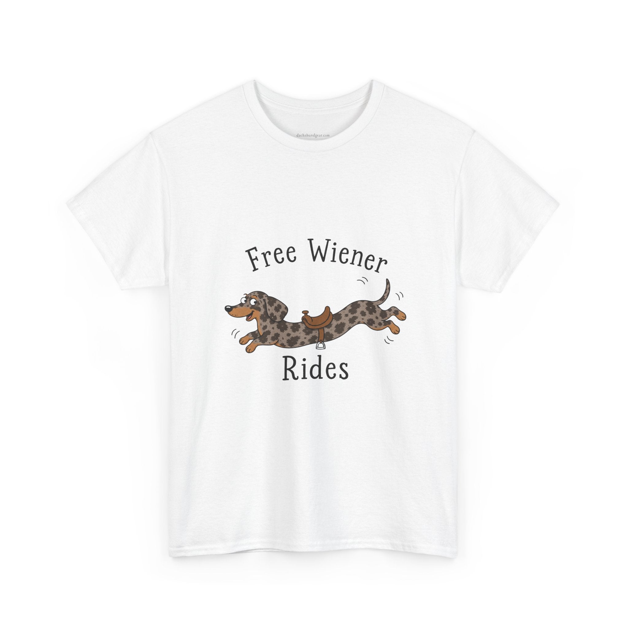 Dachshund 'Free Wiener Rides' T-Shirt Shorthaired Dapple Dachshund