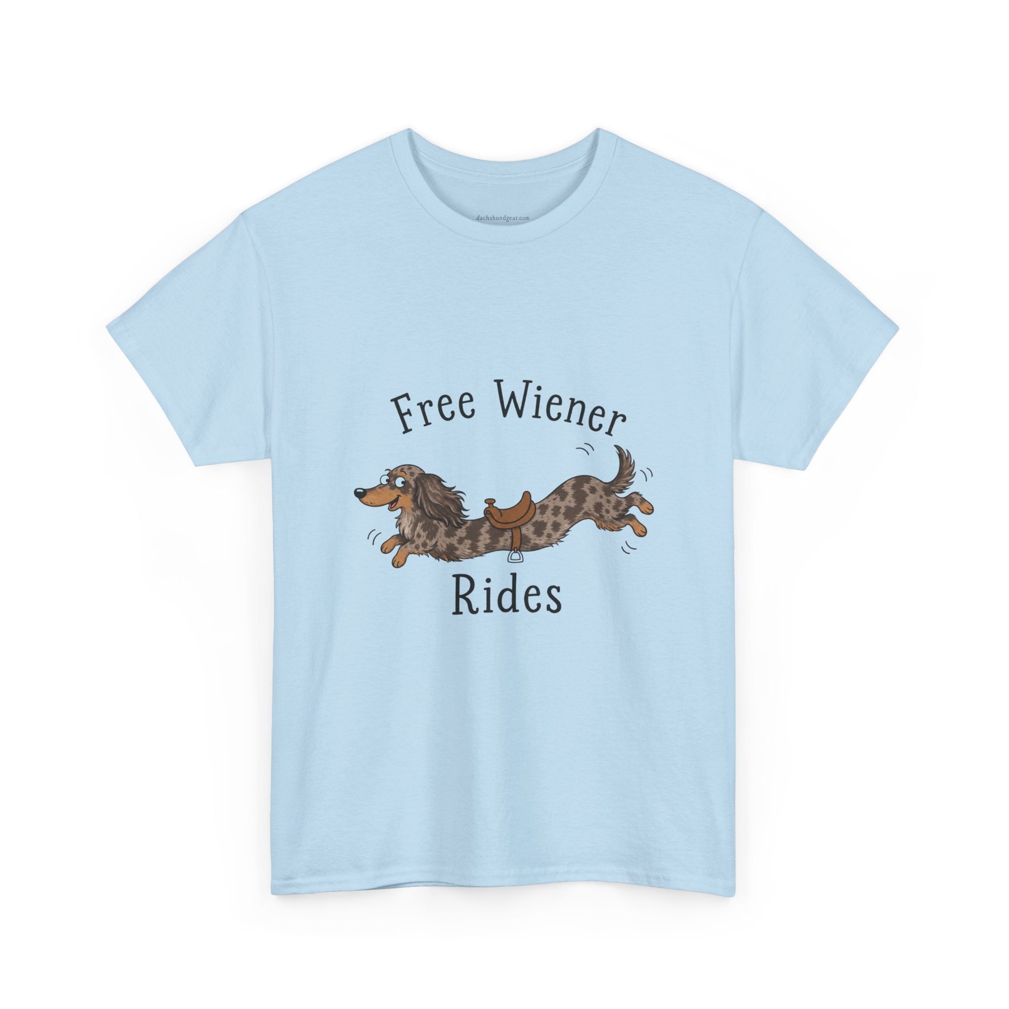 Free Wiener Rides T-Shirt — Dachshund Dog Lover Tee Dappled Dachshund