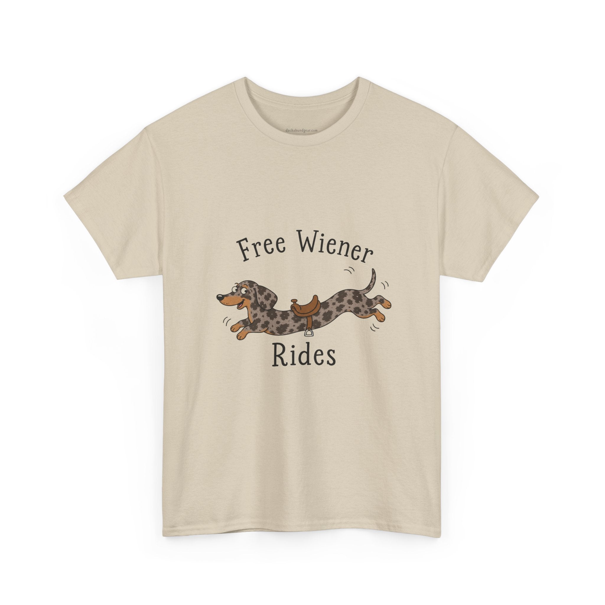 Dachshund 'Free Wiener Rides' T-Shirt Shorthaired Dapple Dachshund
